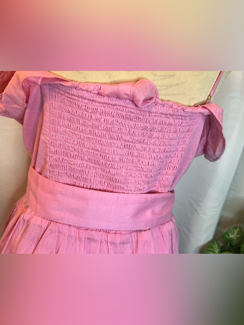 Show Me Your MuMu Jolene Pink Lemonade Ruffle Midi Dress with Buckle Belt - Picture 8 of 16